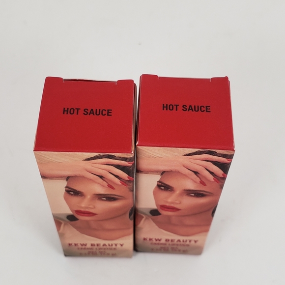 KKW Beauty Creme Lipstick Hot Sauce Lot of 2 - 0.14 oz each NEW - Picture 2 of 3